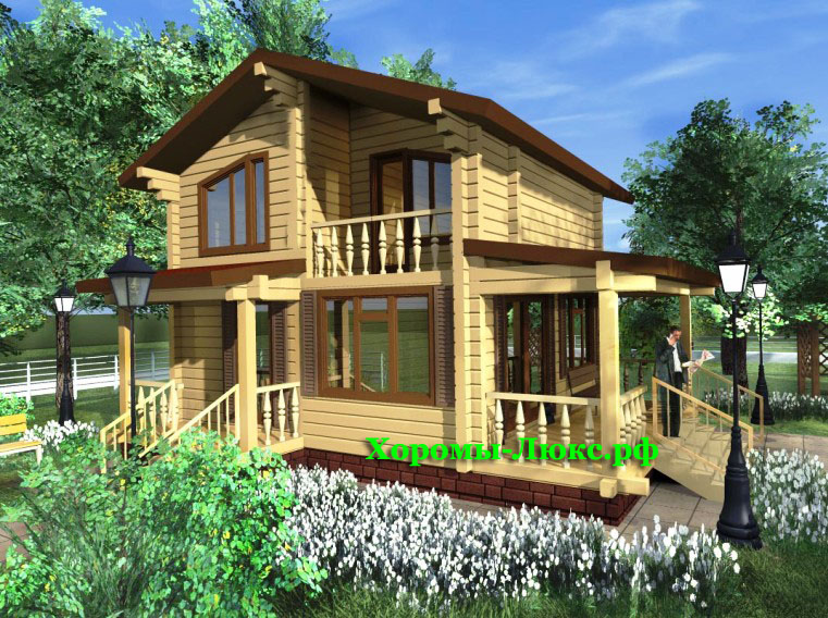 Проект деревянного дома из клееного бруса 14017