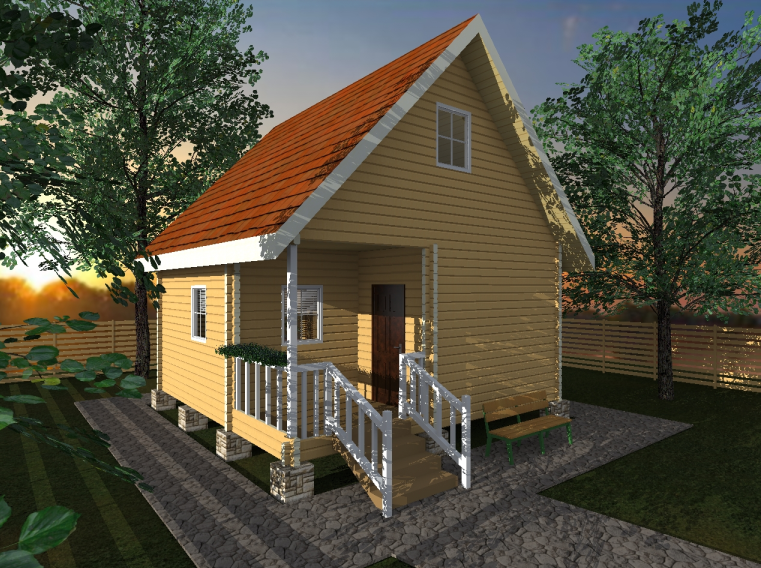 Проект деревянного дома из клееного бруса 15010